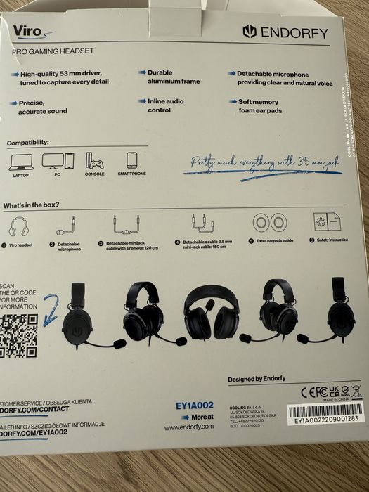 NOWE słuchawki z mikrofonem do gier  Endorfy  Viro EY1A002