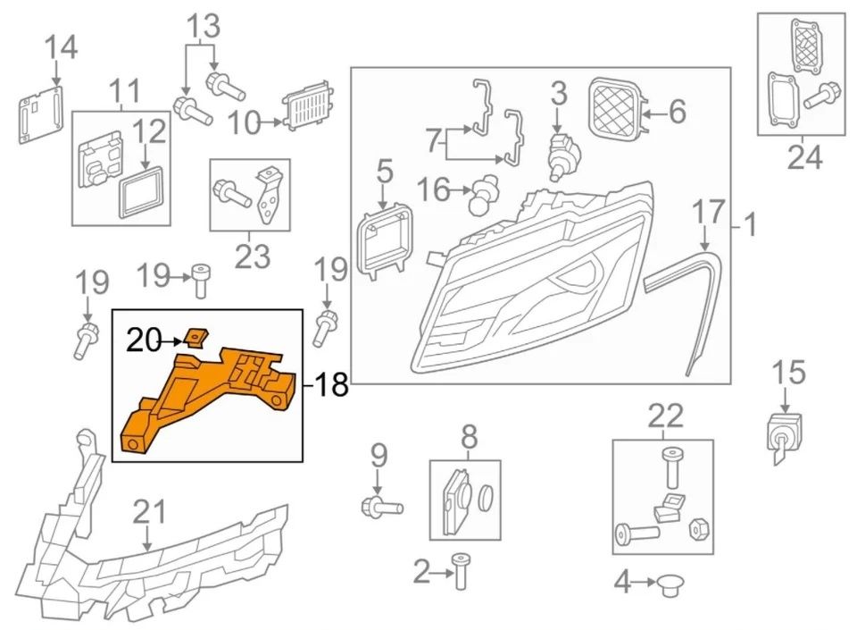 Кронштейн фары audi q5 2008-2017 кріплення площадка крепления фар ауди