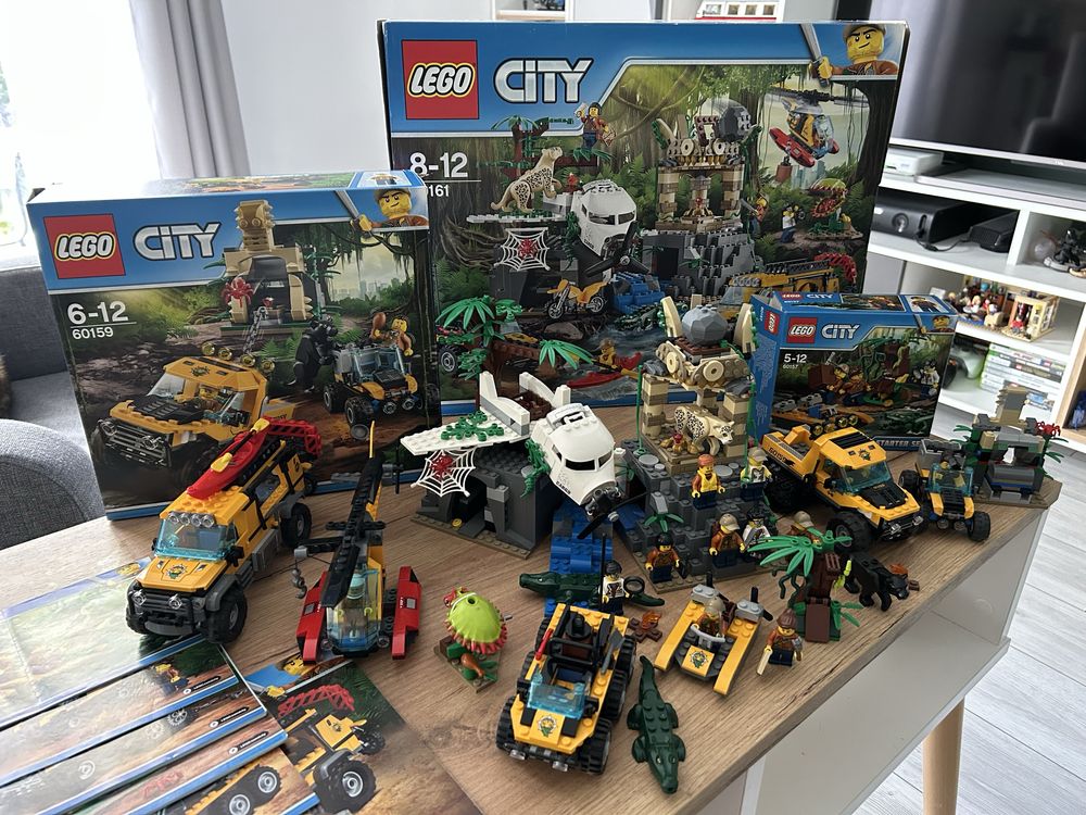 Mega zestaw klocki Lego City Dżungla 60157, 60159, 60161
