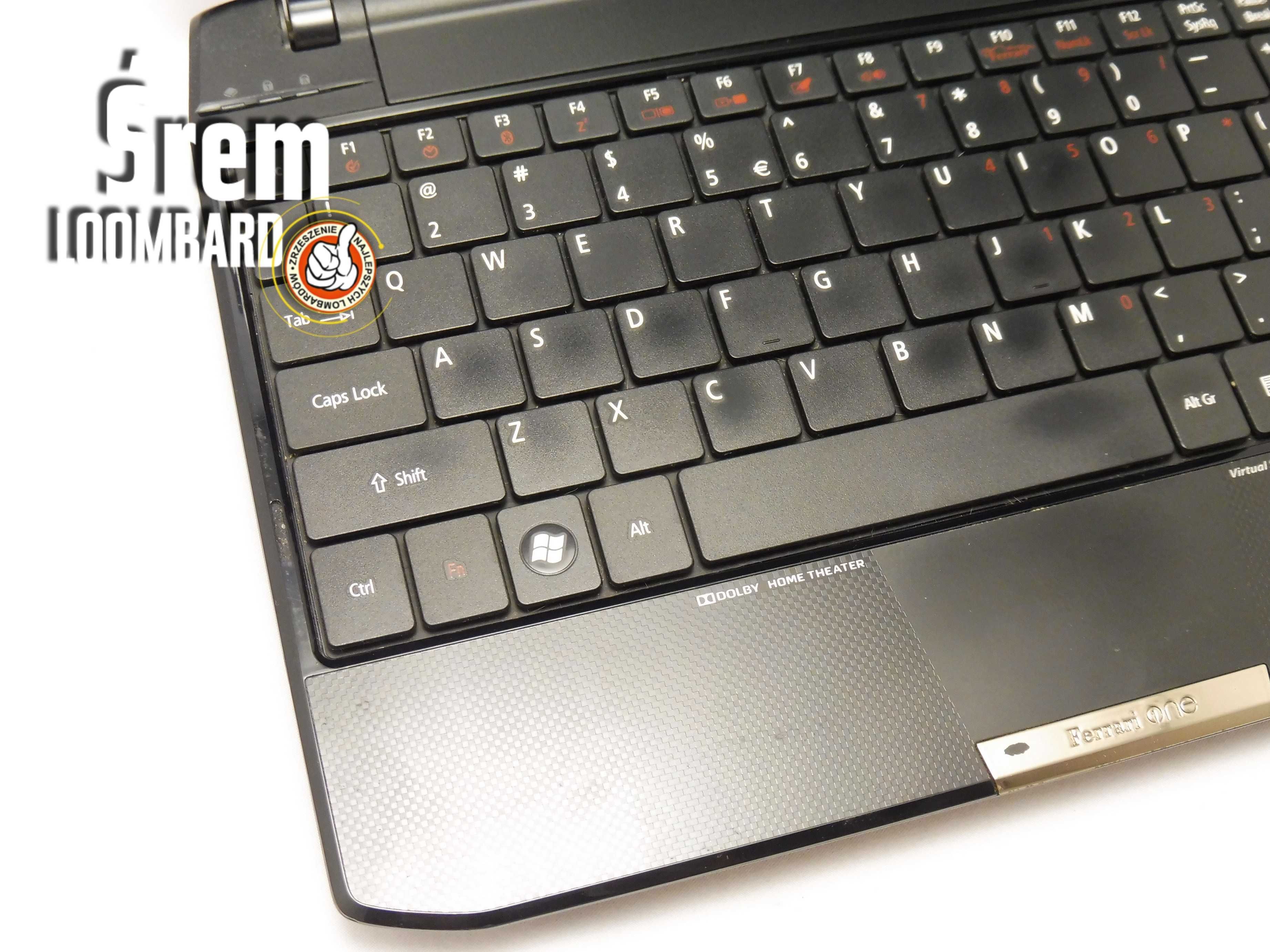 Laptop Acer Ferrari One, Athlon X2, 4gb/500gb, win 7, kpl, db stan!