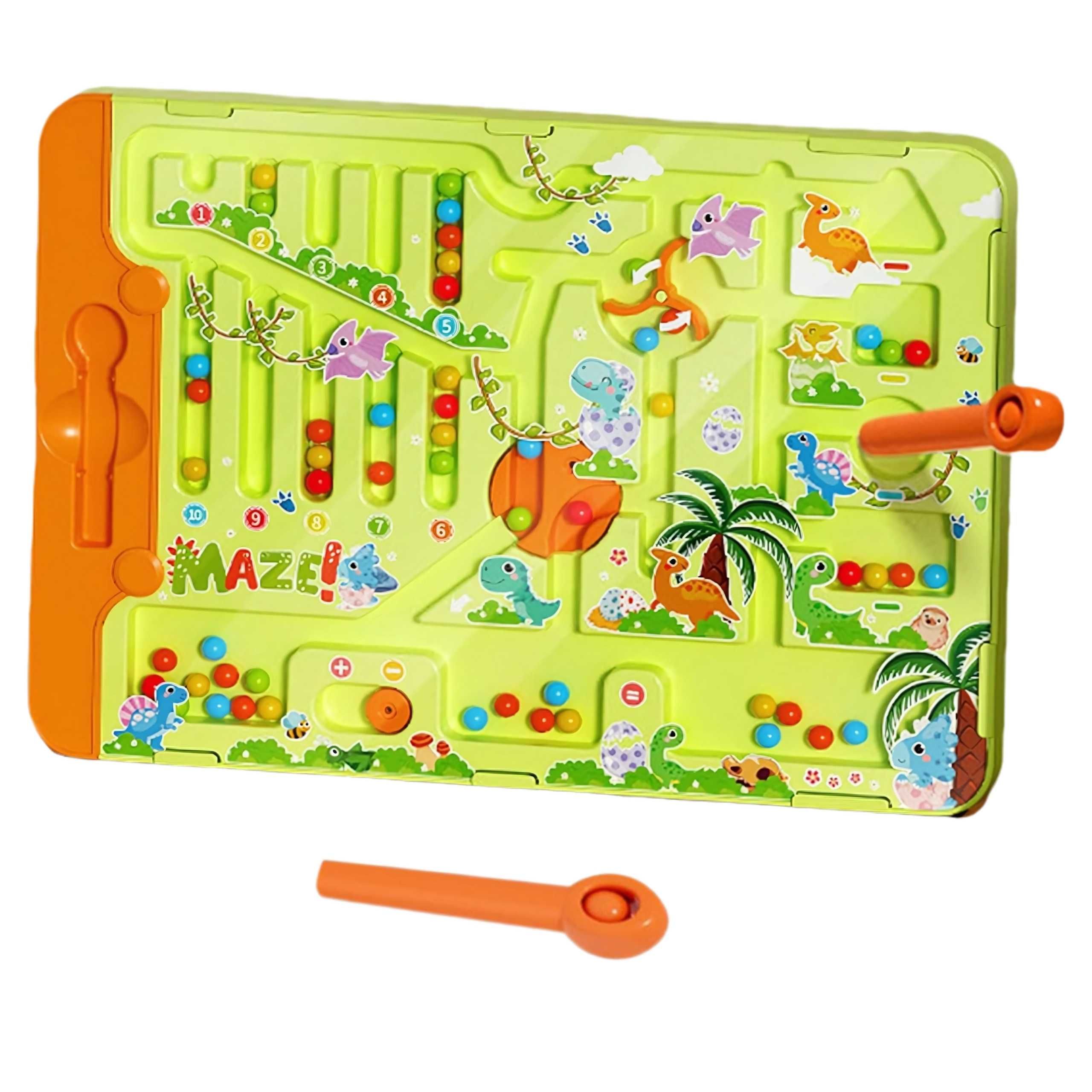 WOOPIE 2w1 Magnetyczny labirynt dinozaury + Gra chińczyk