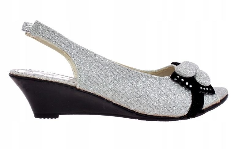 Rozmiar: 39 Sandały Buty Sandałki Białe Koturn 5426 Roz. 39
