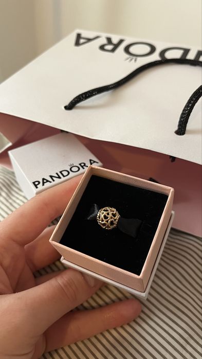 Pandora charms różowe złoto serce oryginalny prezent