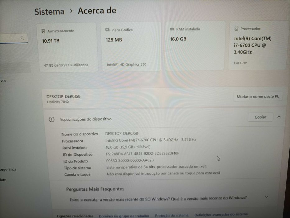 Dell Optiplex 7040 core i7Vpro RAM 16GB ddr4 disco 12 Terabytes