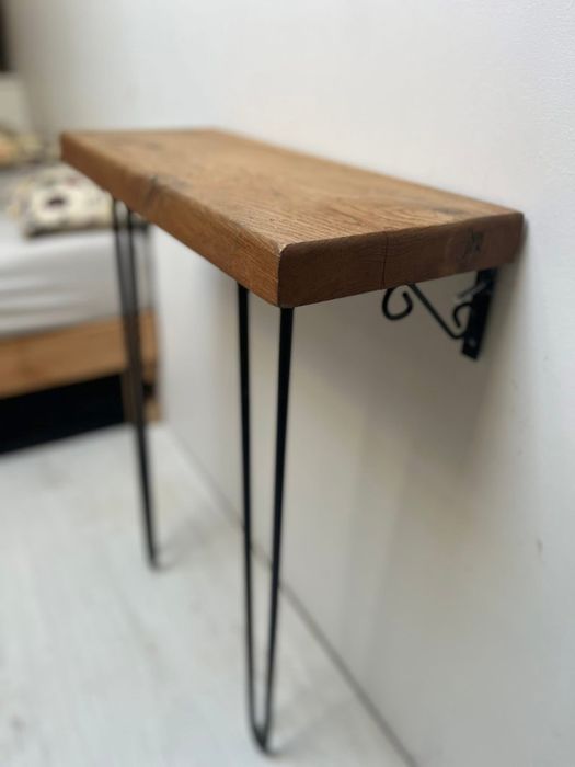 Stolik konsola dębowa industrialna biureczko