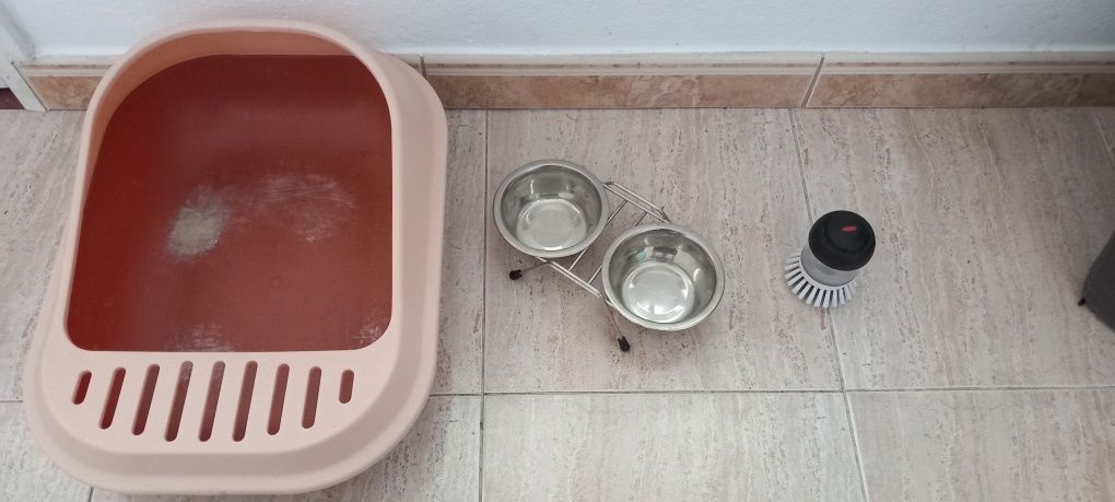 conjunto para bandeja e tigelas para gatos