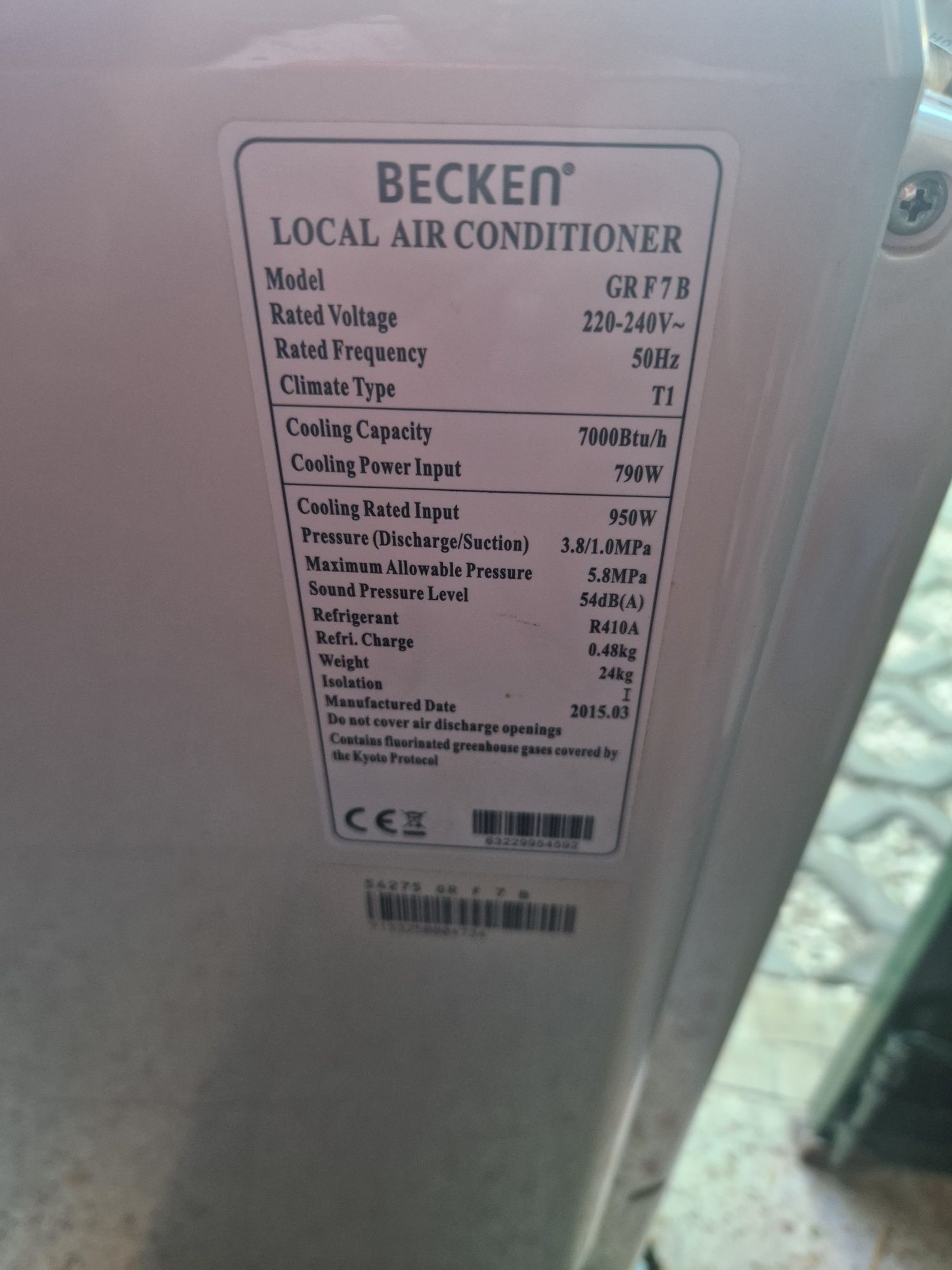 Ar condicionado portatil da Becken