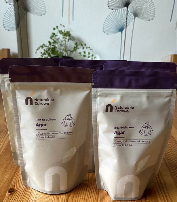 Agar-agar naturalny zagęstnik - 5x100g NOWE! + prezent)