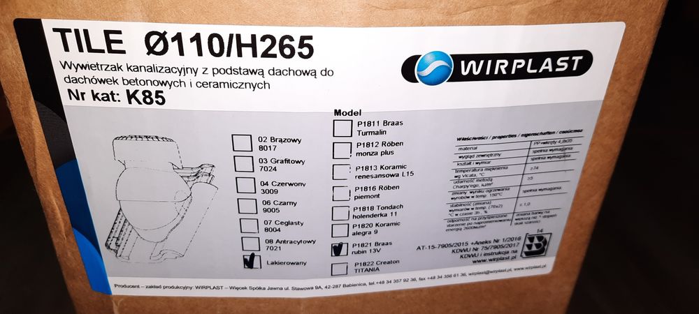 Kominek wywietrznik kanalizacji