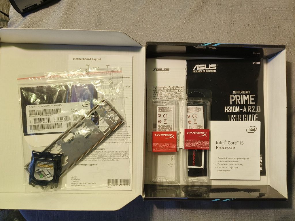 i5 9400f + ASUS H310-A R2.0 + 2x8GB DDR4-2666