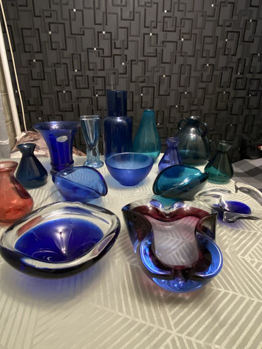 Вазы. Цветное стекло. Гутное стекло. Распродажа