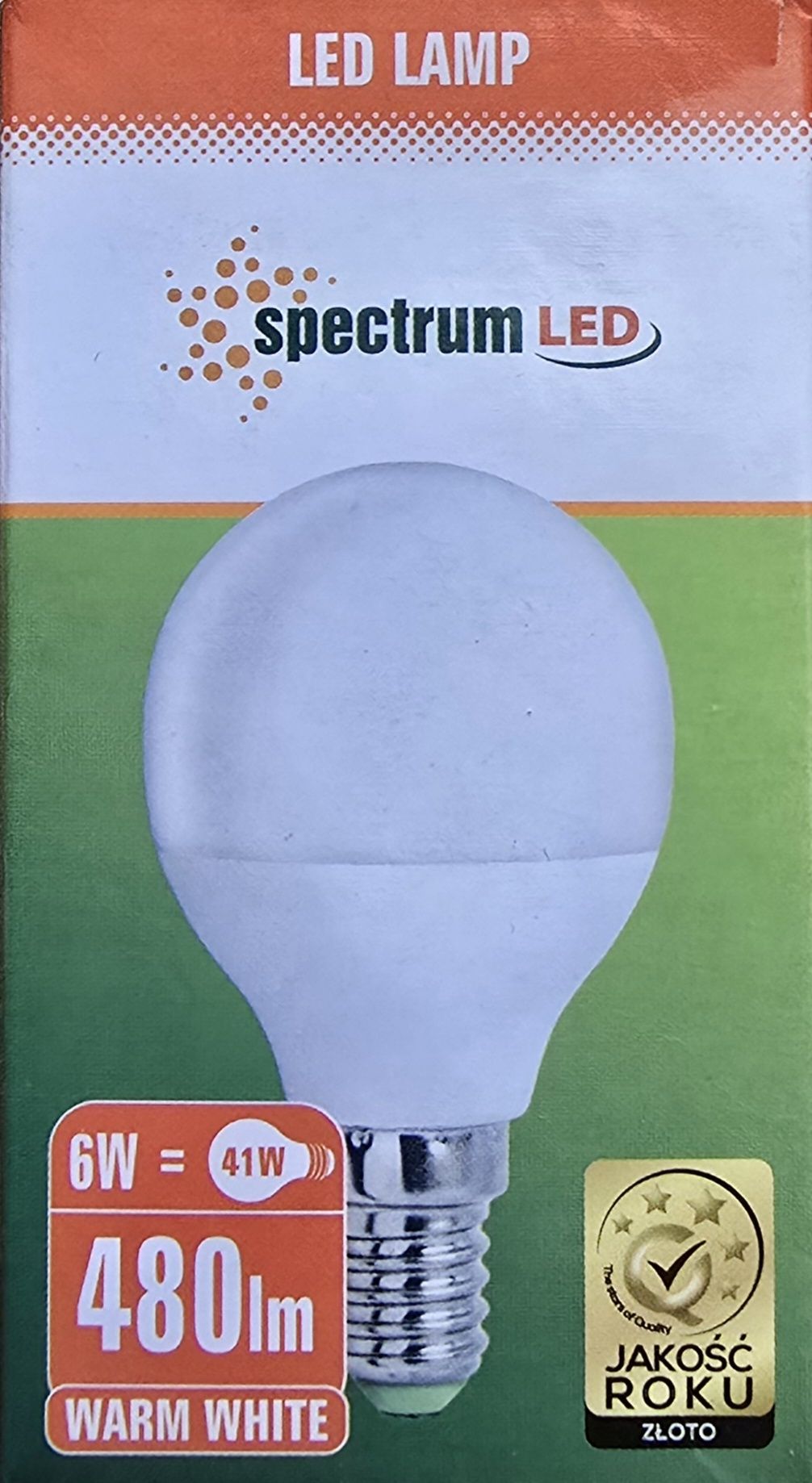 Żarówka Spectrum LED E14 6W 480 lm barwa biała ciepła