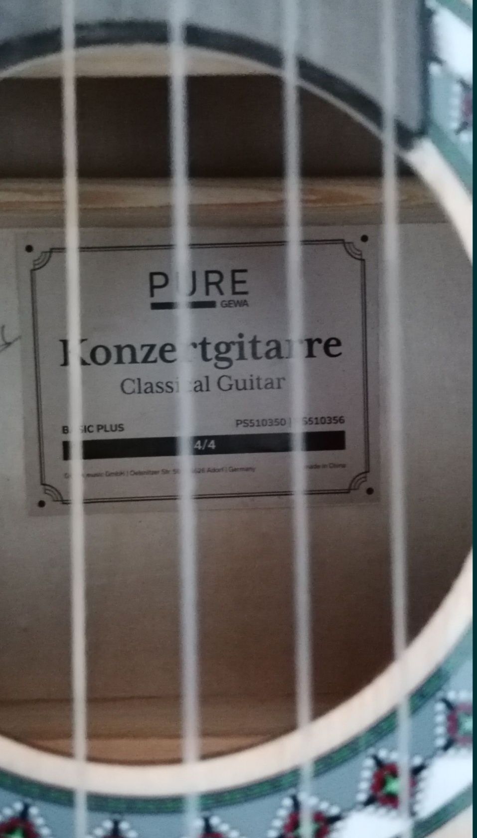 Guitarra Clássica, Pure Gewa, basic plus, 4/4, Konzertgitarre, nova