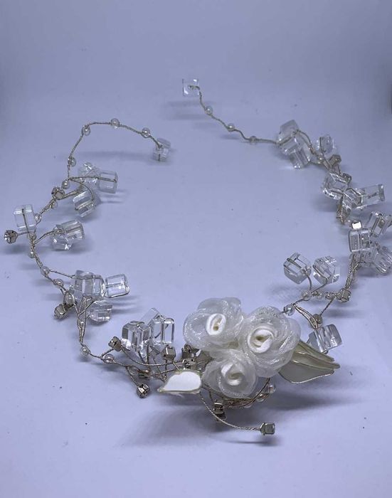 nowa duża giętka gałązka rękodzieło ślub kryształki róże opaska modern