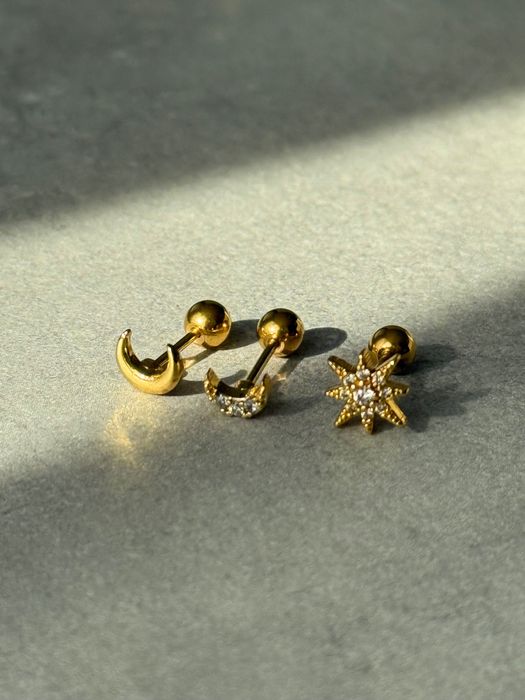 Piercing Kolczyki małe zestaw 3szt