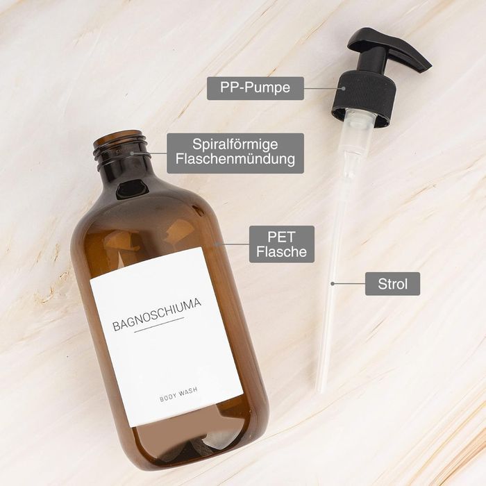 Ezebesta Zestaw 4 Dozowników Do Mydła W Kolorze Bursztynowym (500 Ml)