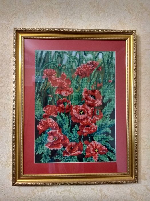 Картина бісером "Маковий розмай"