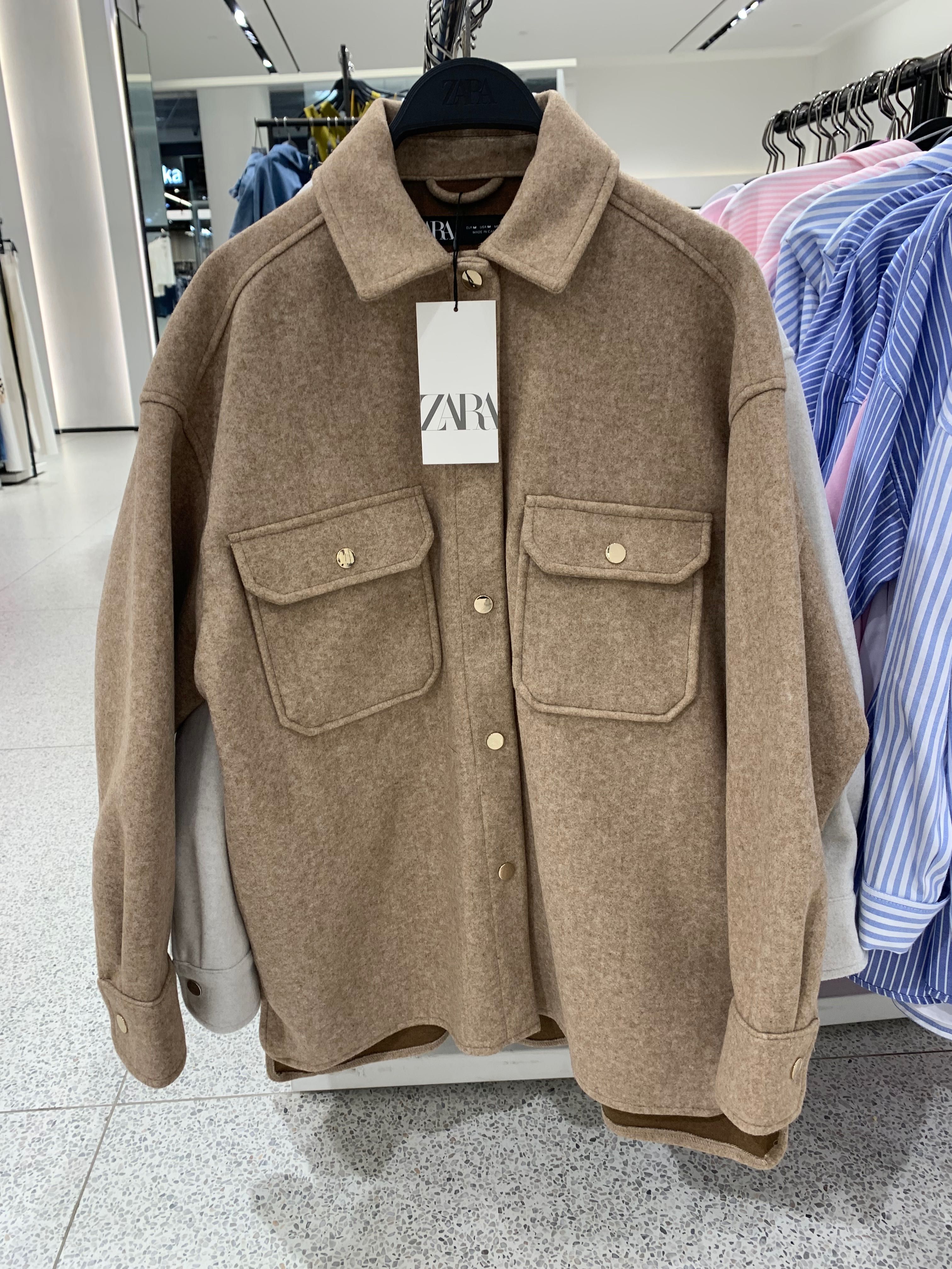 Zara! Стильная  теплая шерстяная рубашка  Xs-xxl