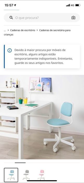 2 cadeira de secretária de criança