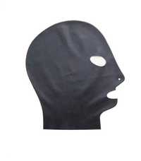 935/ Teatr kostium Halloween czarna maska M lateks latex bez zamka