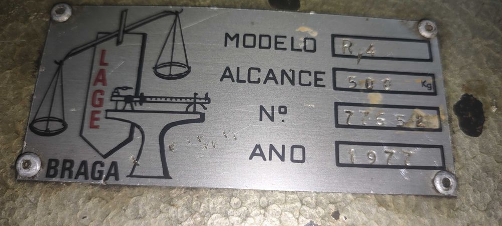 Balanca decimal antiga em ferro capacidade até 500 kgs