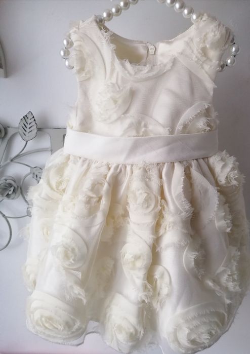 Sukienka balowa Cinderella chrzest chrzciny księżniczka 68 cm ecru