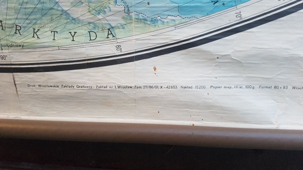mapa szkolna 1986 półkula zachodnia