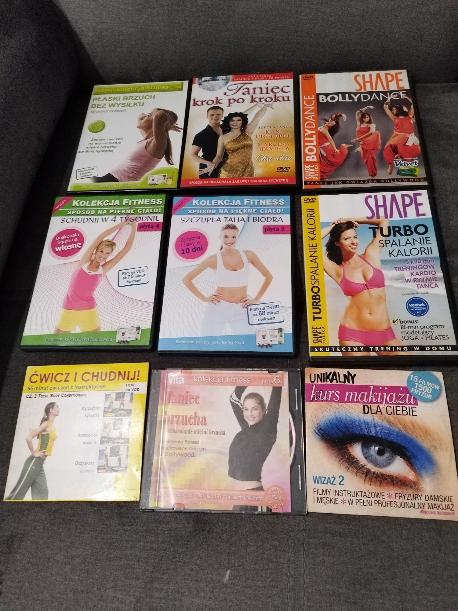 Wyprzedaż dvd : Fitnes , taniec ,makijaż 9 dvd