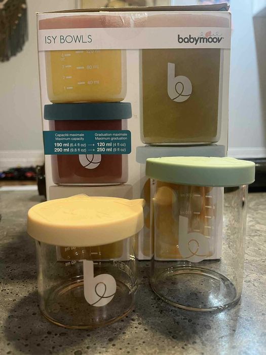 Babymoov ISY BOWLS szklane pojemniki 6x250ml + 3x120ml