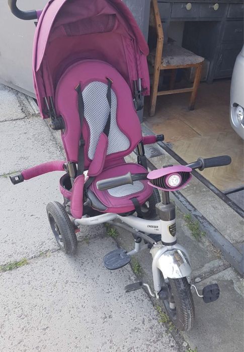 Трьохколісний велосипед дитячий коляска візок crosser t-400