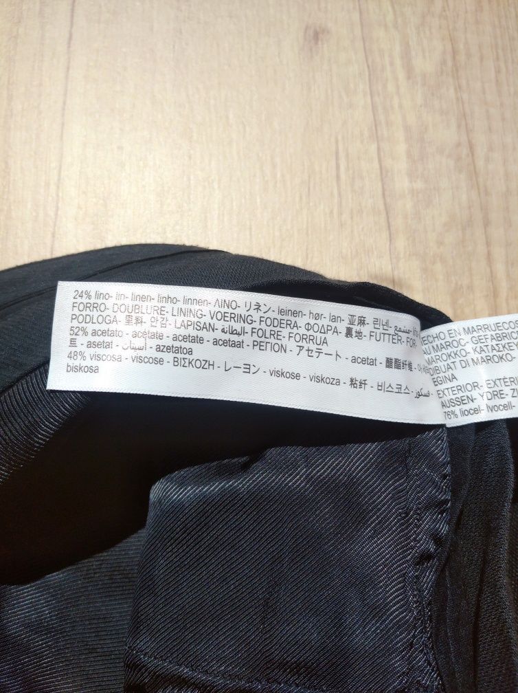 Широкі брюки кюлоти Massimo Dutti XS/S лляні штани льон ліоцелл чорні