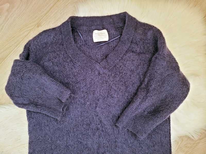 Granatowy sweter / pulower z moherem i wełną, Part Two, L (40)