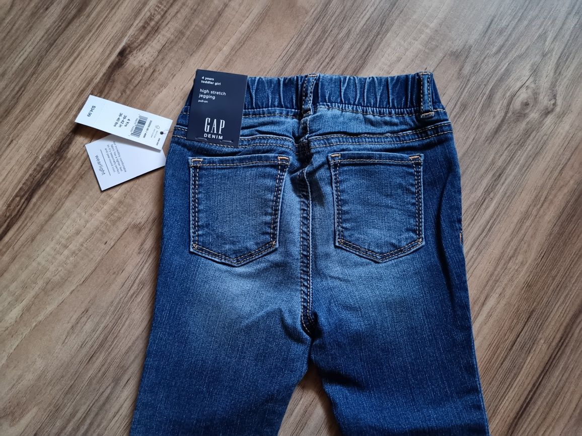 Jegginsy legginsy jeansowe spodnie spodenki GAP r104 4lata
