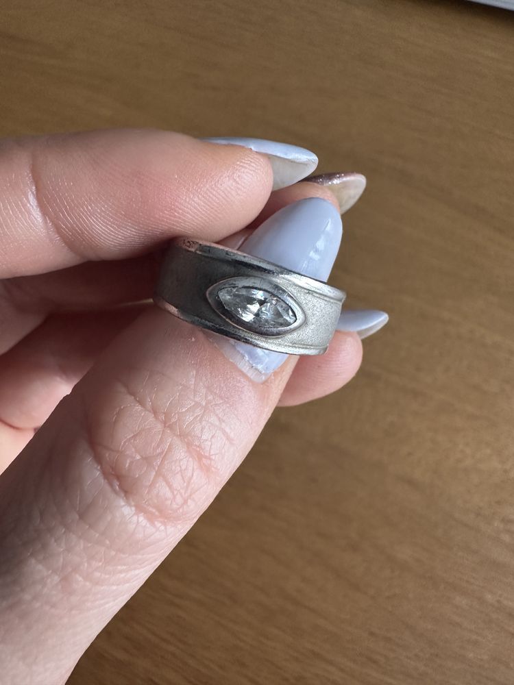 Srebrne pierścionki damskie obrączki 19 mm kryształ górski cyrkonia