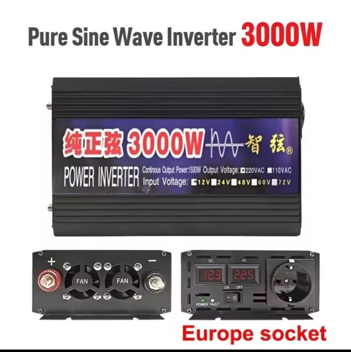 Продам інвертор 12В 1.5кВт(3.0кВт пік)