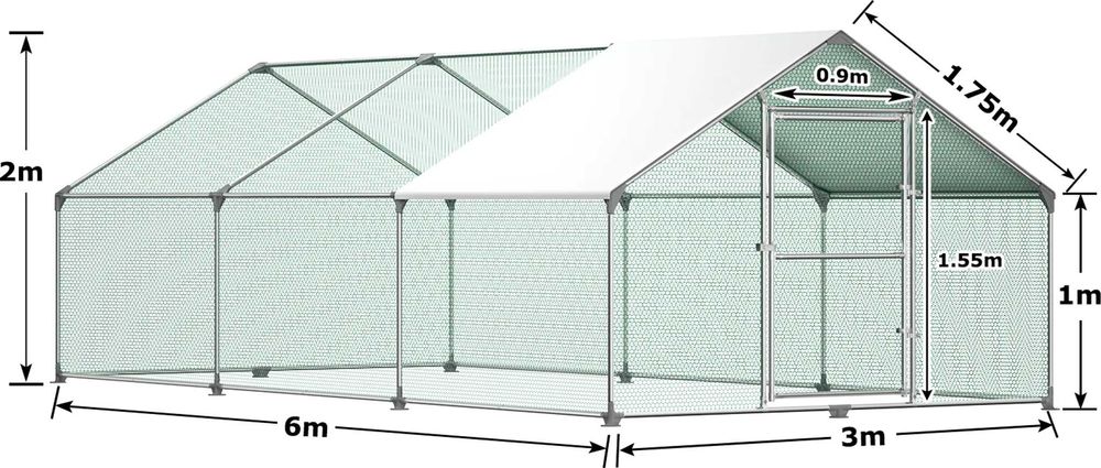 Namiot klatka woliera dla zwierząt drobiu roślin wymiar 3x8m