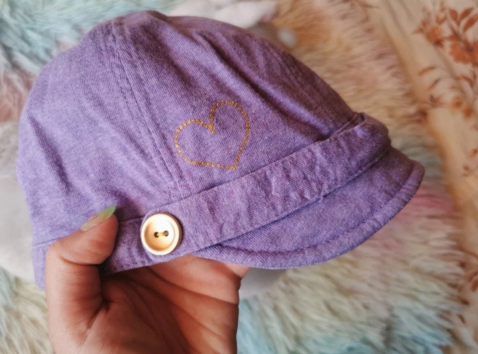 Fioletowa czapeczka kapelusz kaszkiet na lato/jesien z daszkiem 104-11