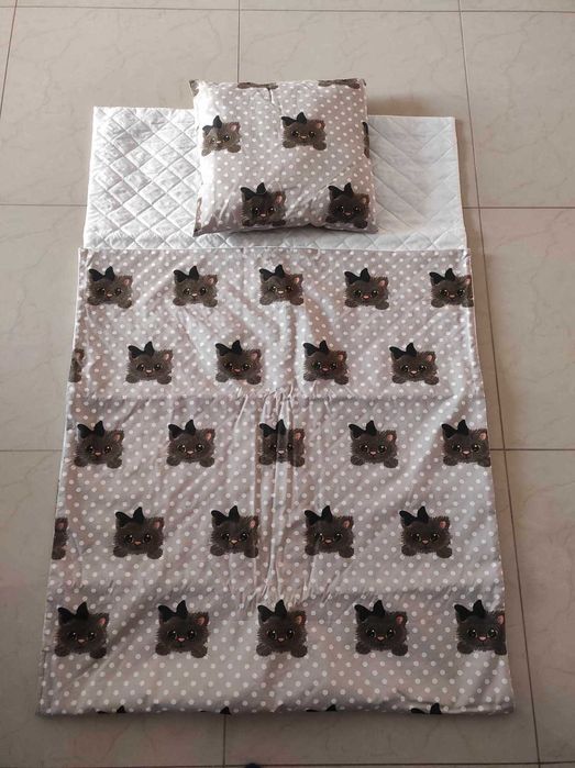 Nowa Pościel 80x200 do przedszkola leżakowanie Kot kropeczki