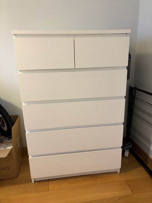 Komoda IKEA MALM, 6 szuflad, biala