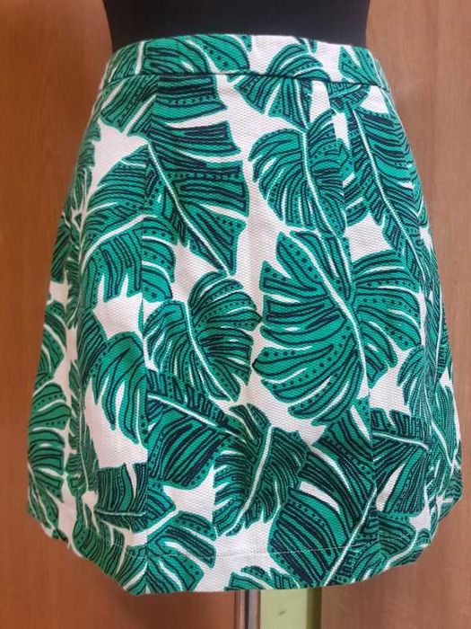 Spódniczka w palmy monstera rozm. XS-S bawełna