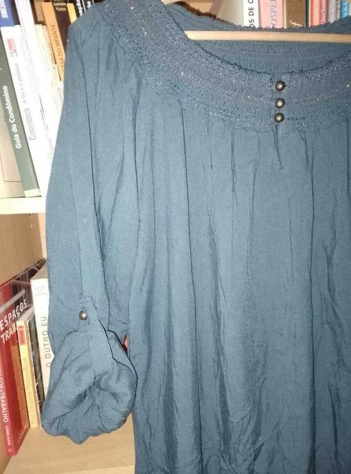 Blusa XL azul-petróleo nova!