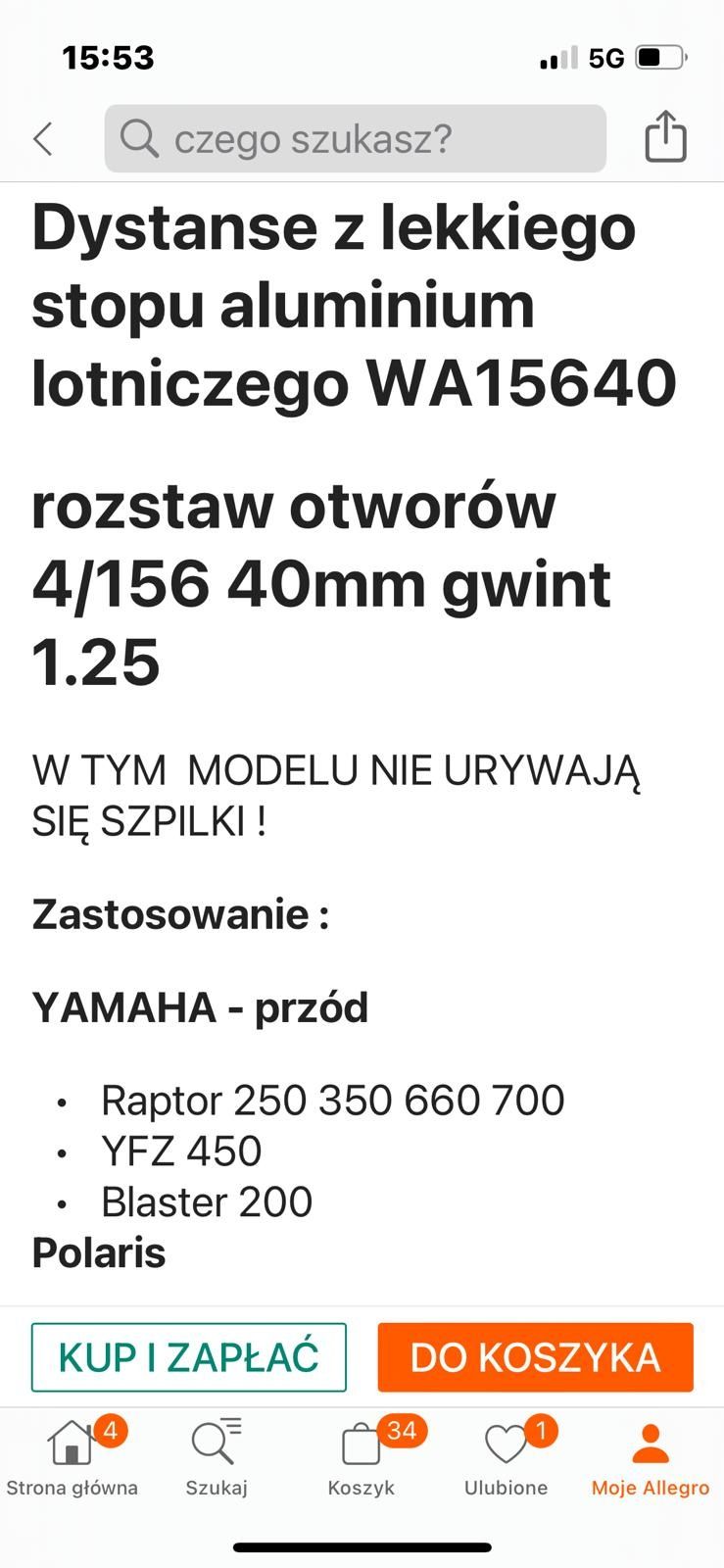 Dystanse przód Raptor