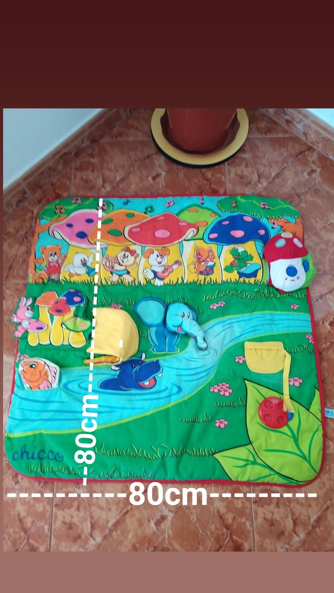 Tapete didático Chicco para bebé com músicas outros sons luzes, praia.