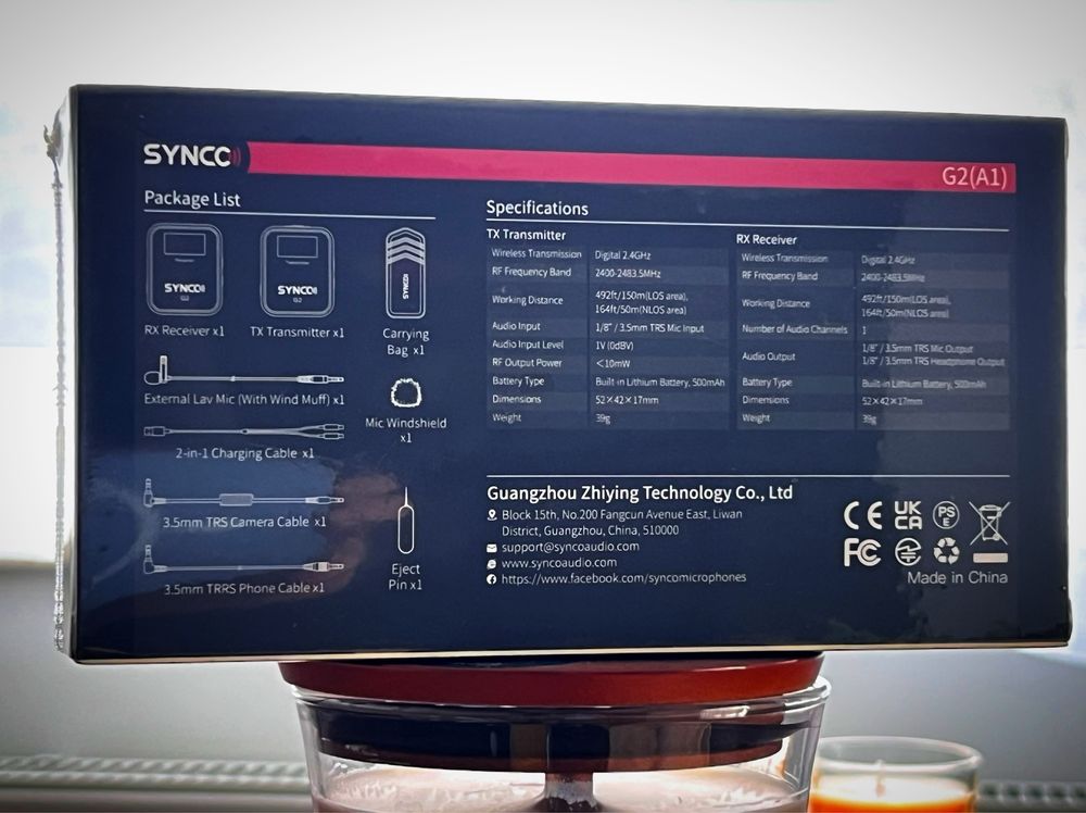 Synco G2 A1 bezprzewodowy system mikrofonowy z ekranem 2,4 GHz