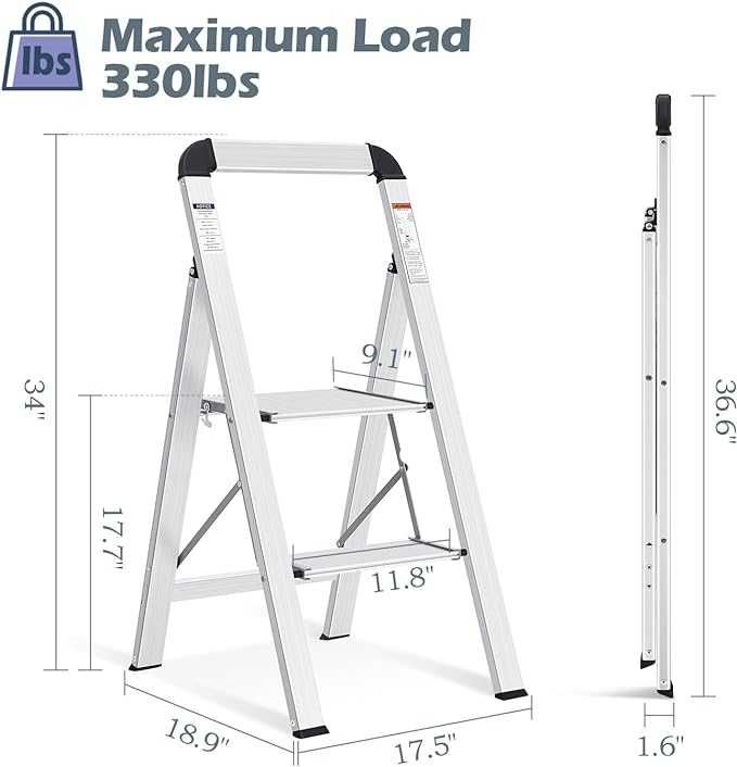 Drabina Kingrack 2 szczeble aluminium