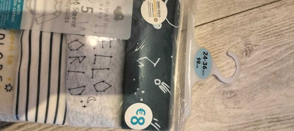 Body dziecięce z długim rękawem 24-36 miesięcy, 98 cm nowe  5 sztuk