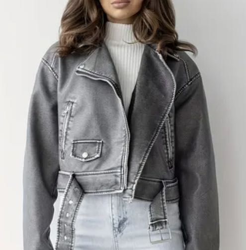 сіра еко косуха красива та зручна