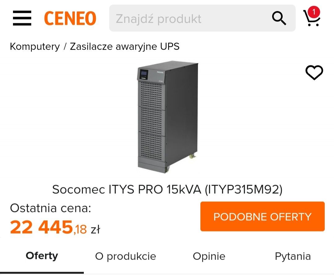 UPS Powerbank Socomec ITYS PRO 15kVA 3 fazy