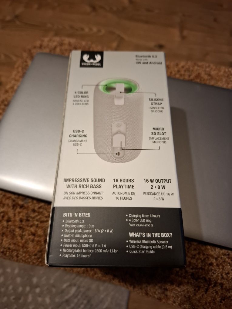 Głośnik przenośny Fresh 'n Rebel szary 16 W