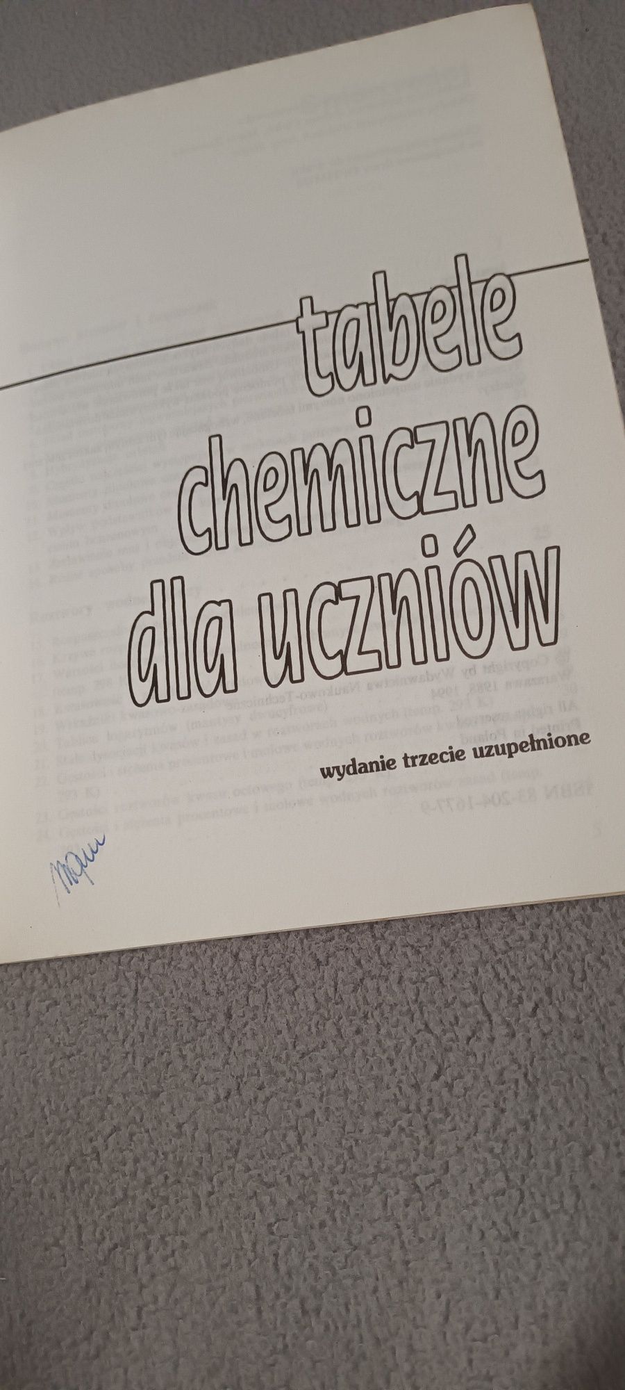 Tabele chemiczne dla uczniów